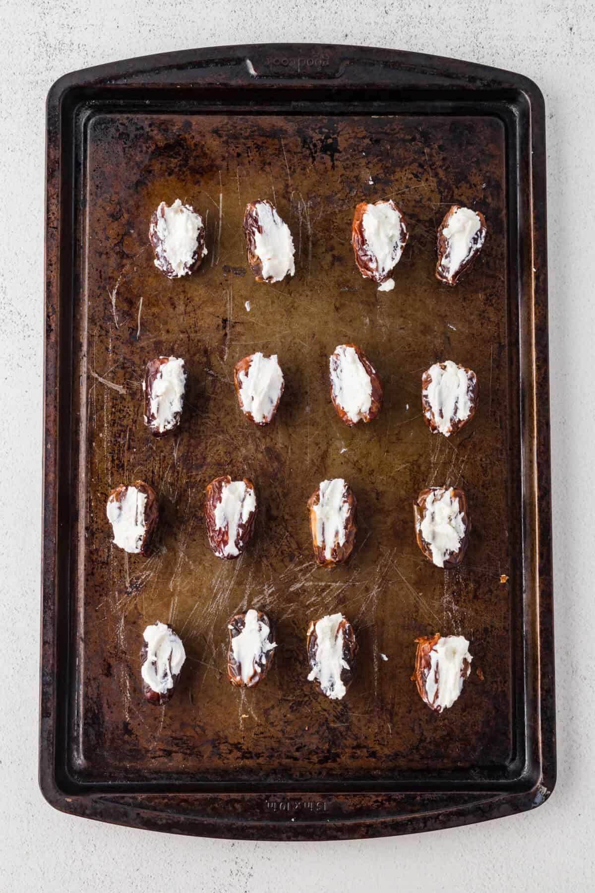pits stuffed with goat cheese