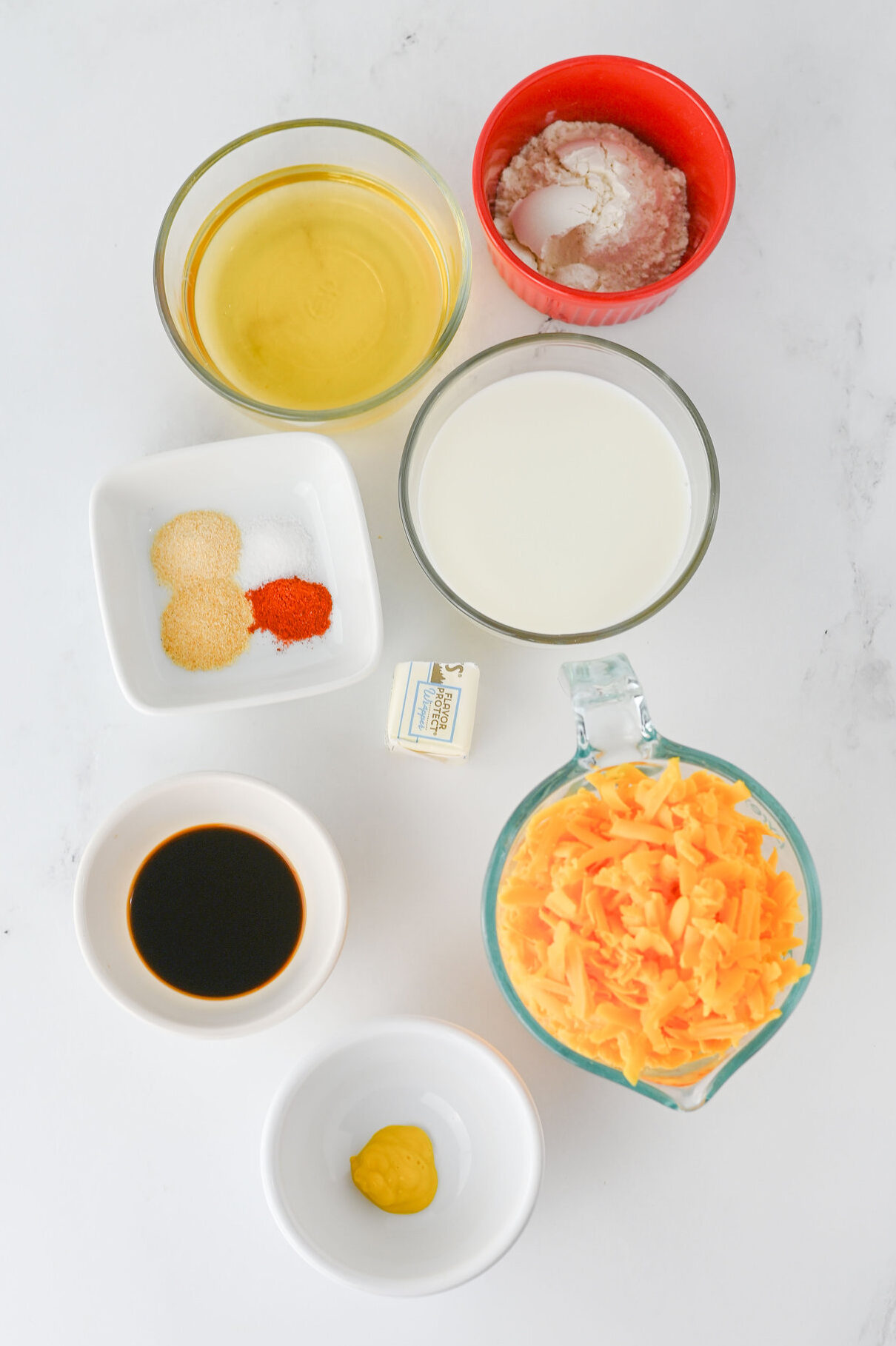 ingredients for beer cheese dip