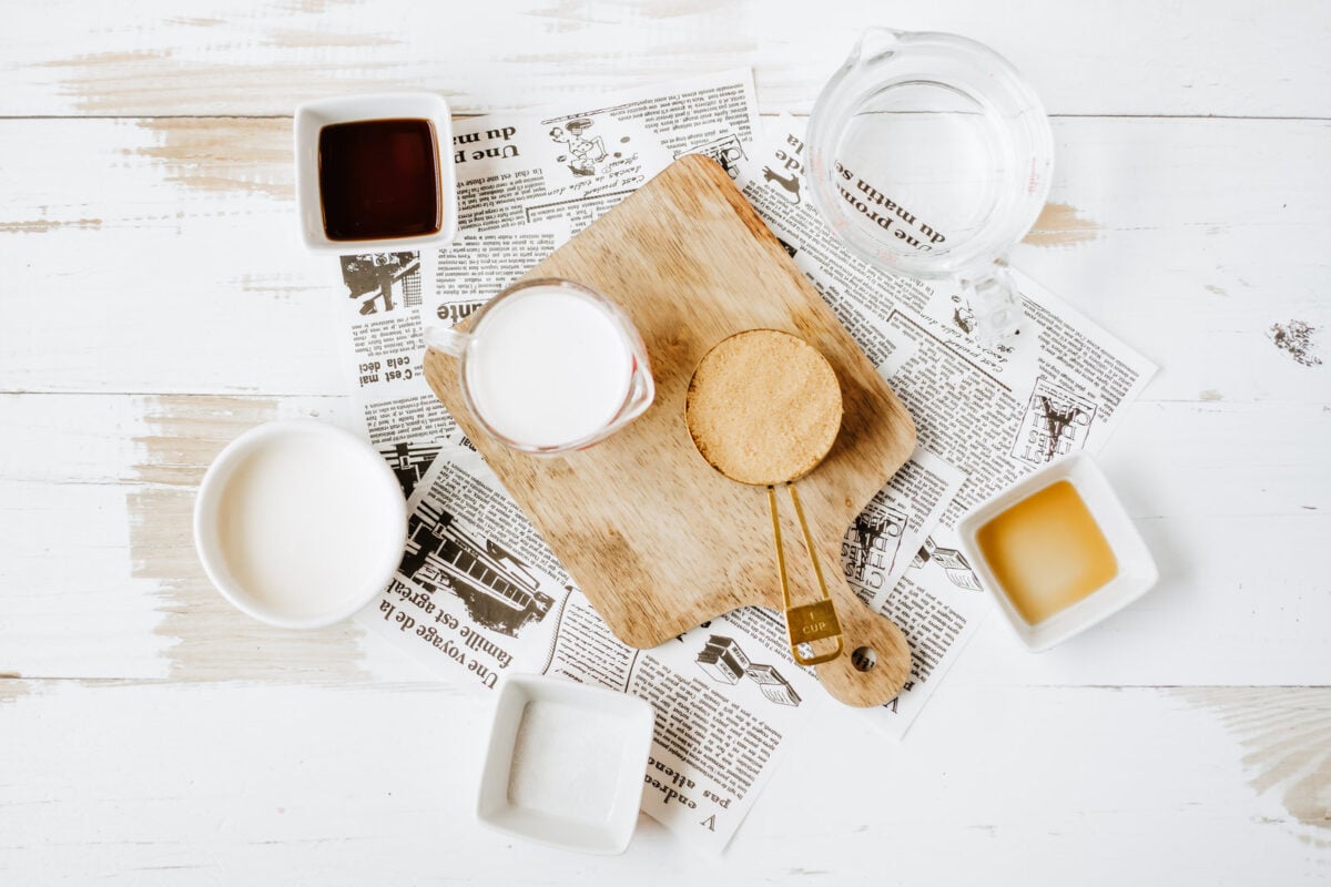 ingredients for brown sugar coffee creamer