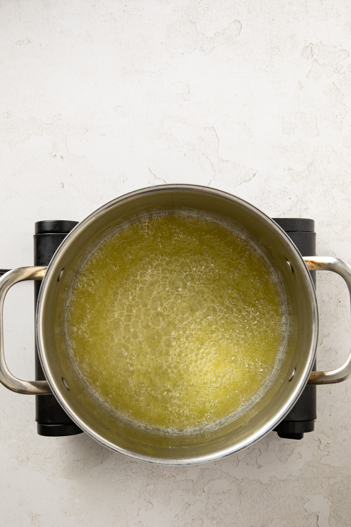 melted butter in a pot