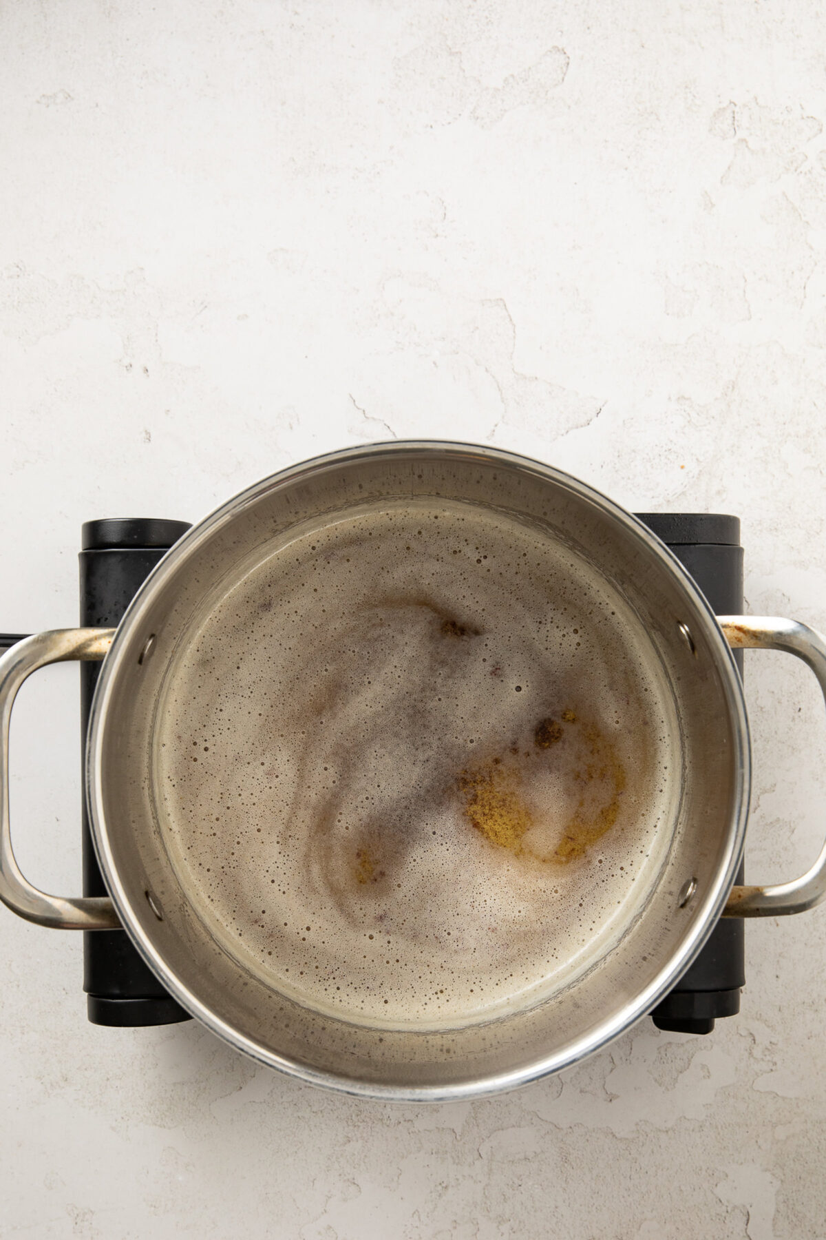 browned butter in a pot