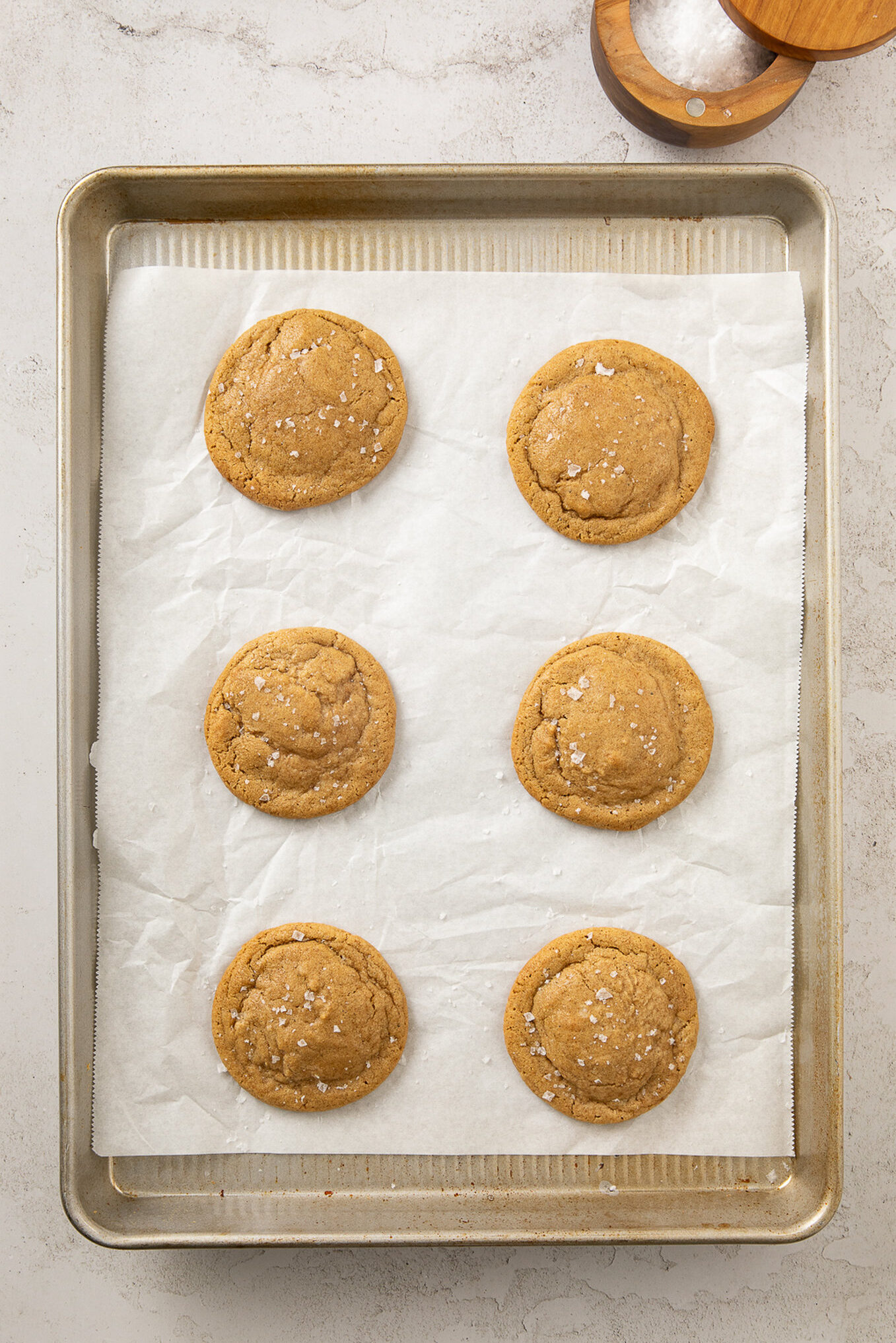 sea salt added to baked chipless cookies