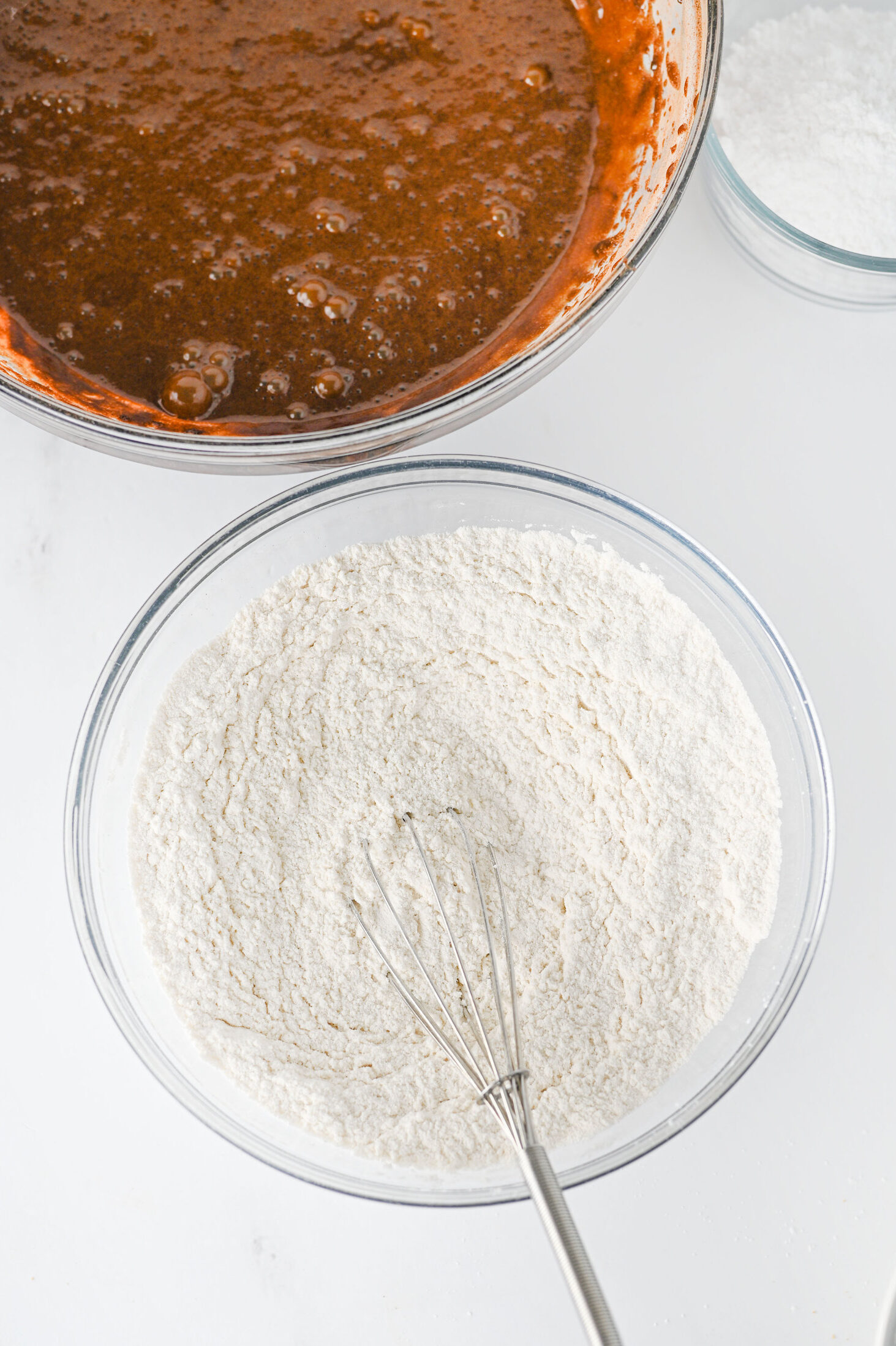 dry ingredients whisked together
