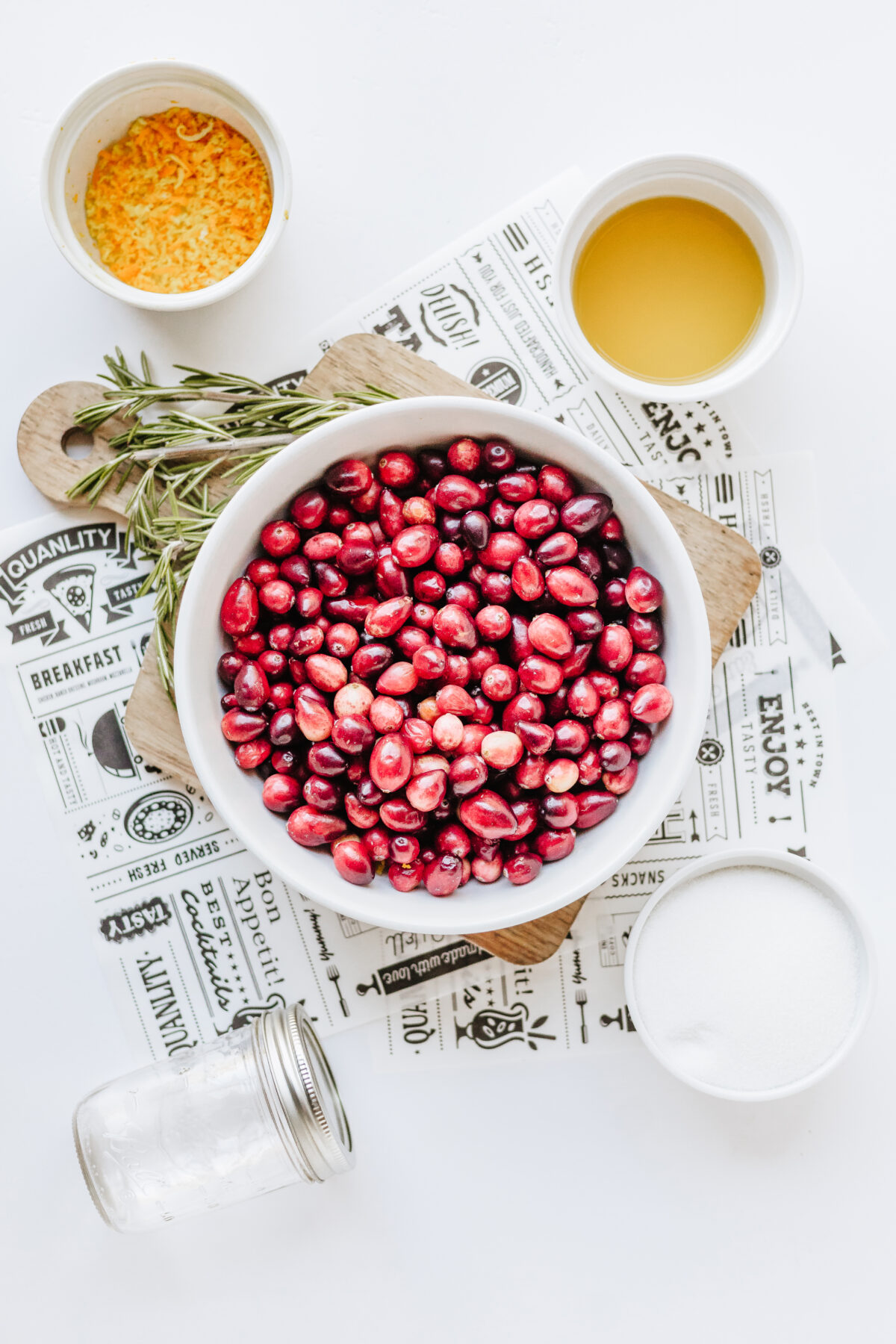 ingredients for cranberry sauce