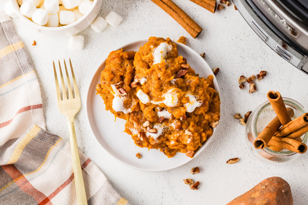 sweet potato casserole on a plate