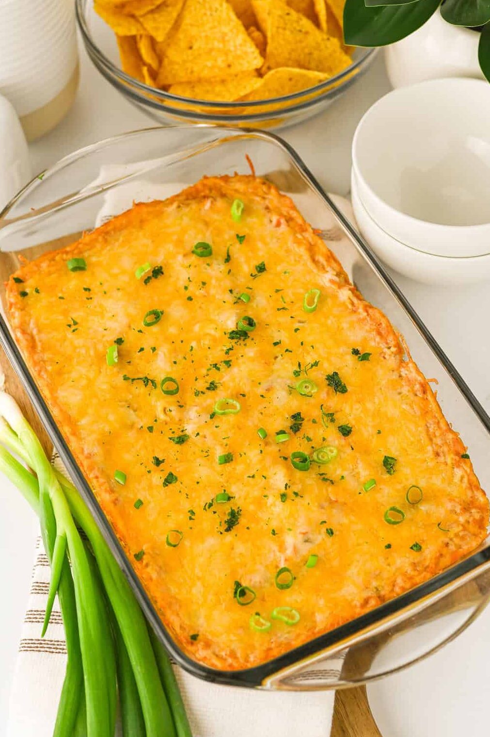 baked bean dip with melted cheese on top