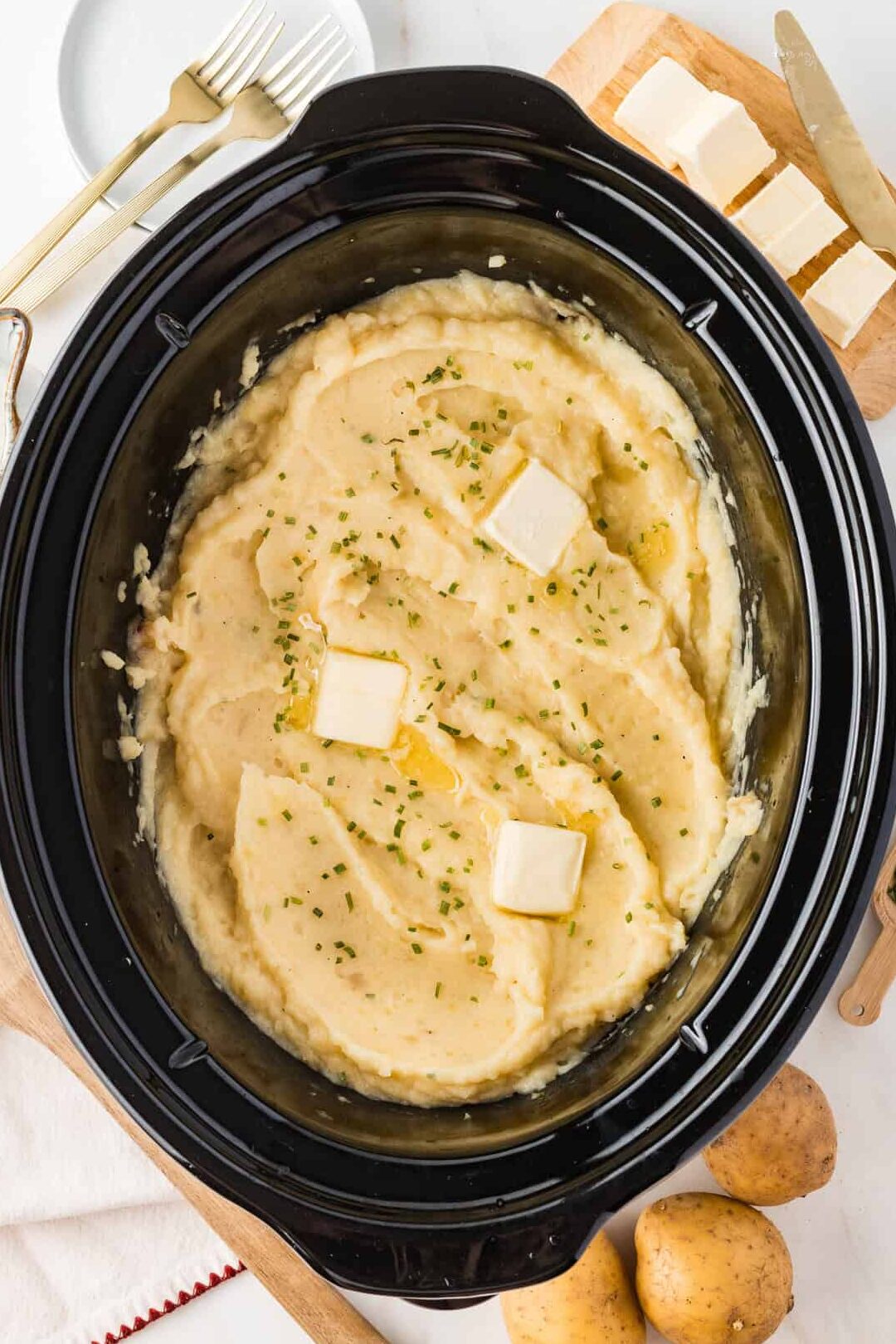 finshed slow cooker mashed potatoes