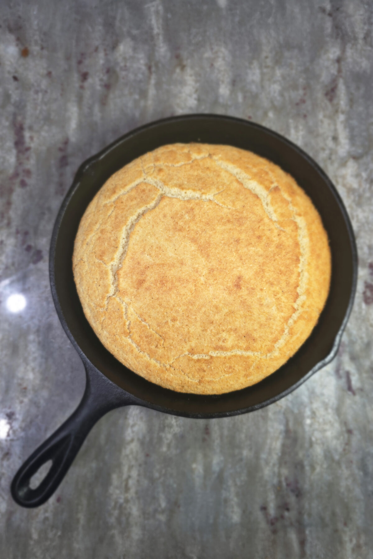 southern buttermilk cornbread in a skillet