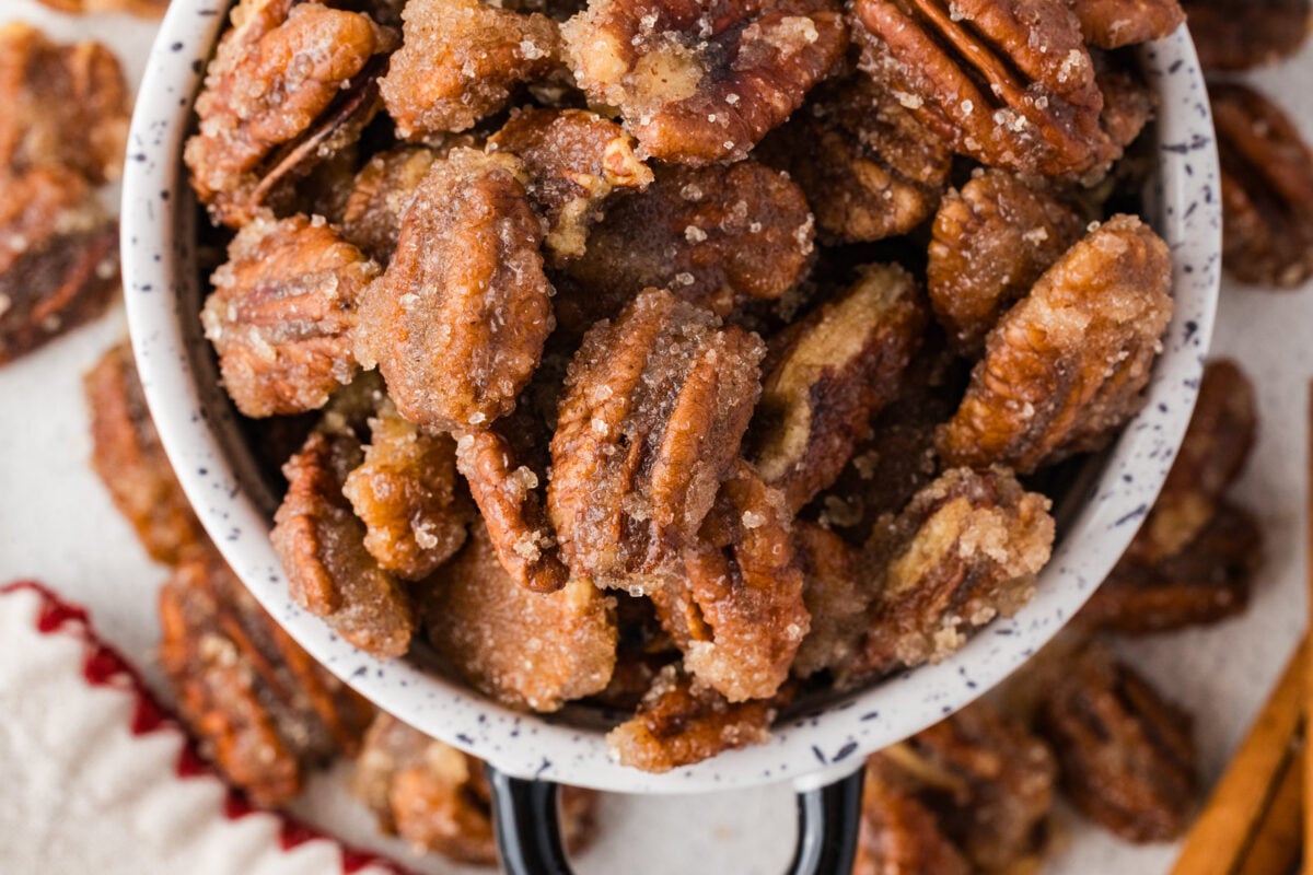 bowl of spiced pecans