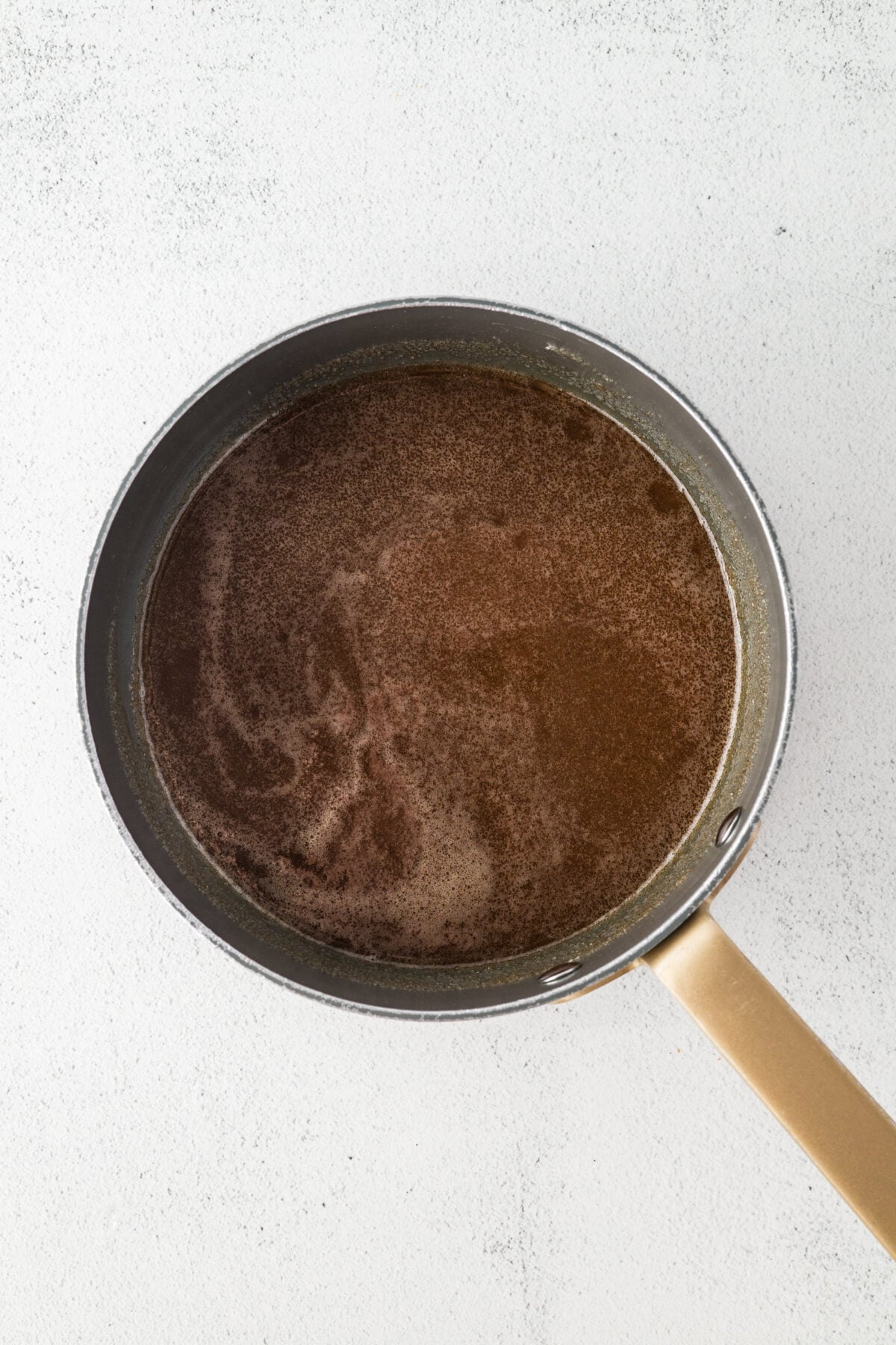 melted coating in a saucepan