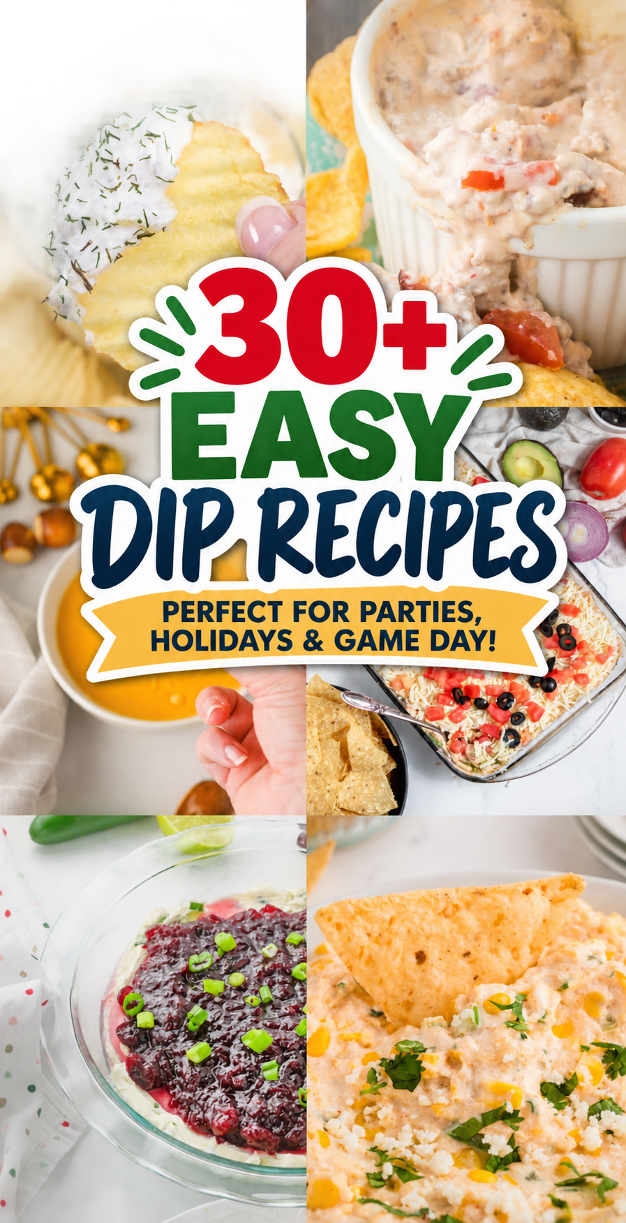 easy dip recipes collage of dip pictures