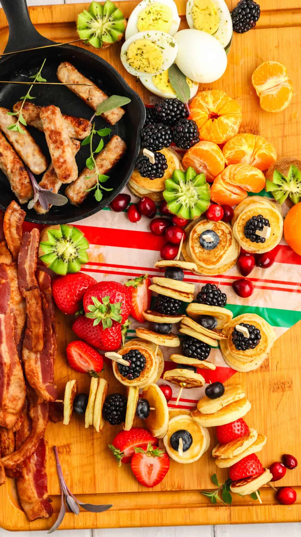 assembling a breakfast charcuterie board