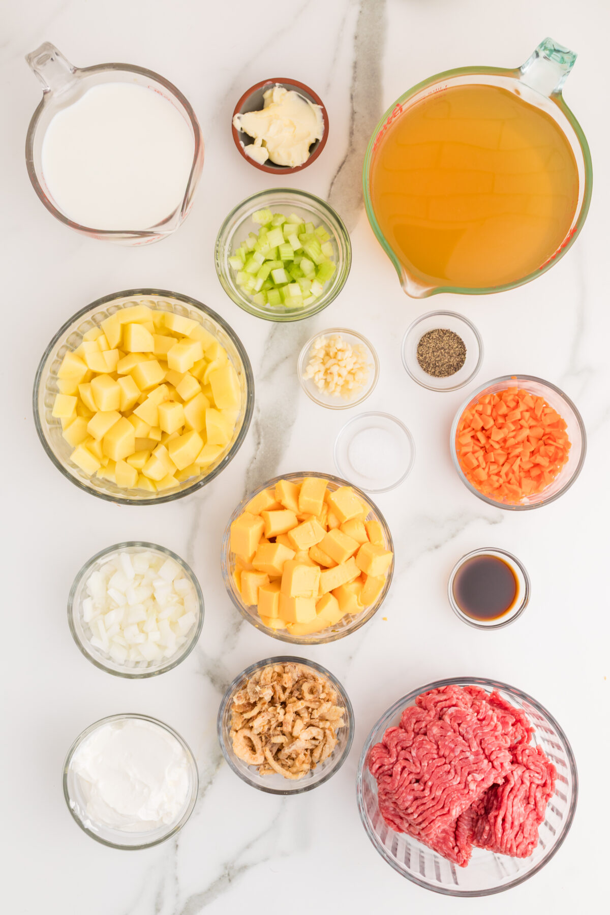 ingredients for cheeseburger soup