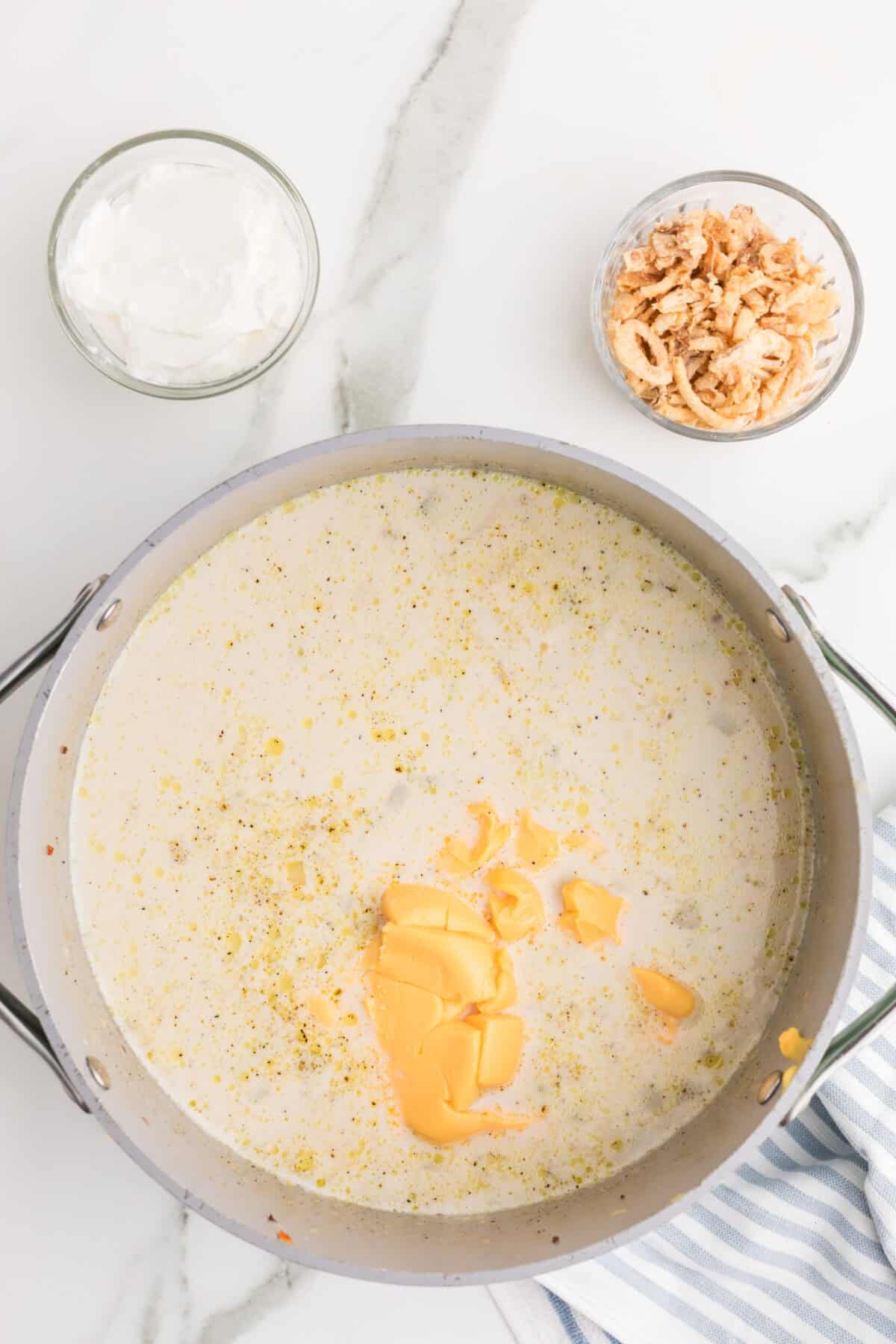 velveeta added to the soup pot