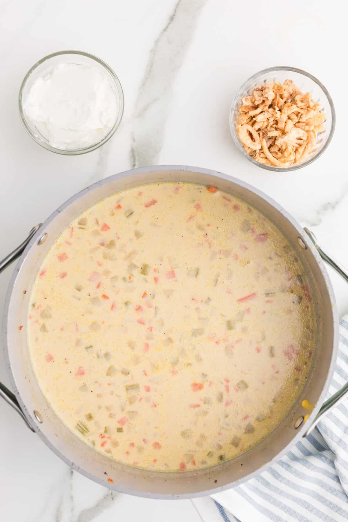 cheese melted into the soup mixture