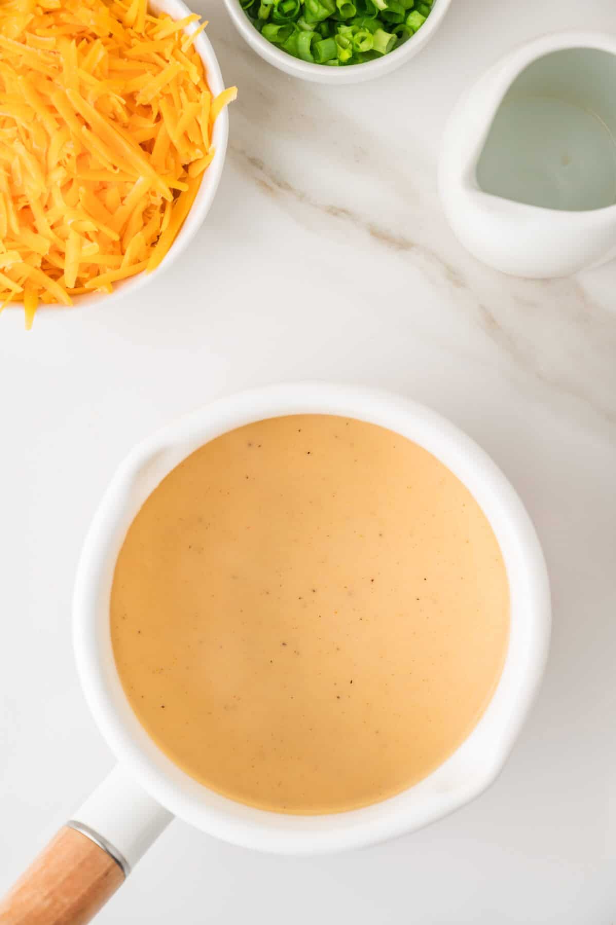 thick sauce in pot