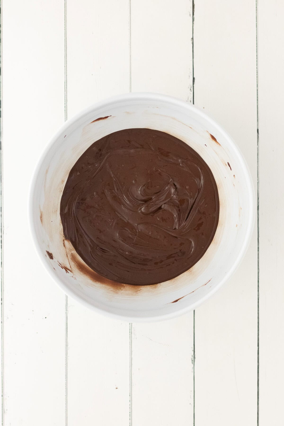 melted chocolate chips in a bowl