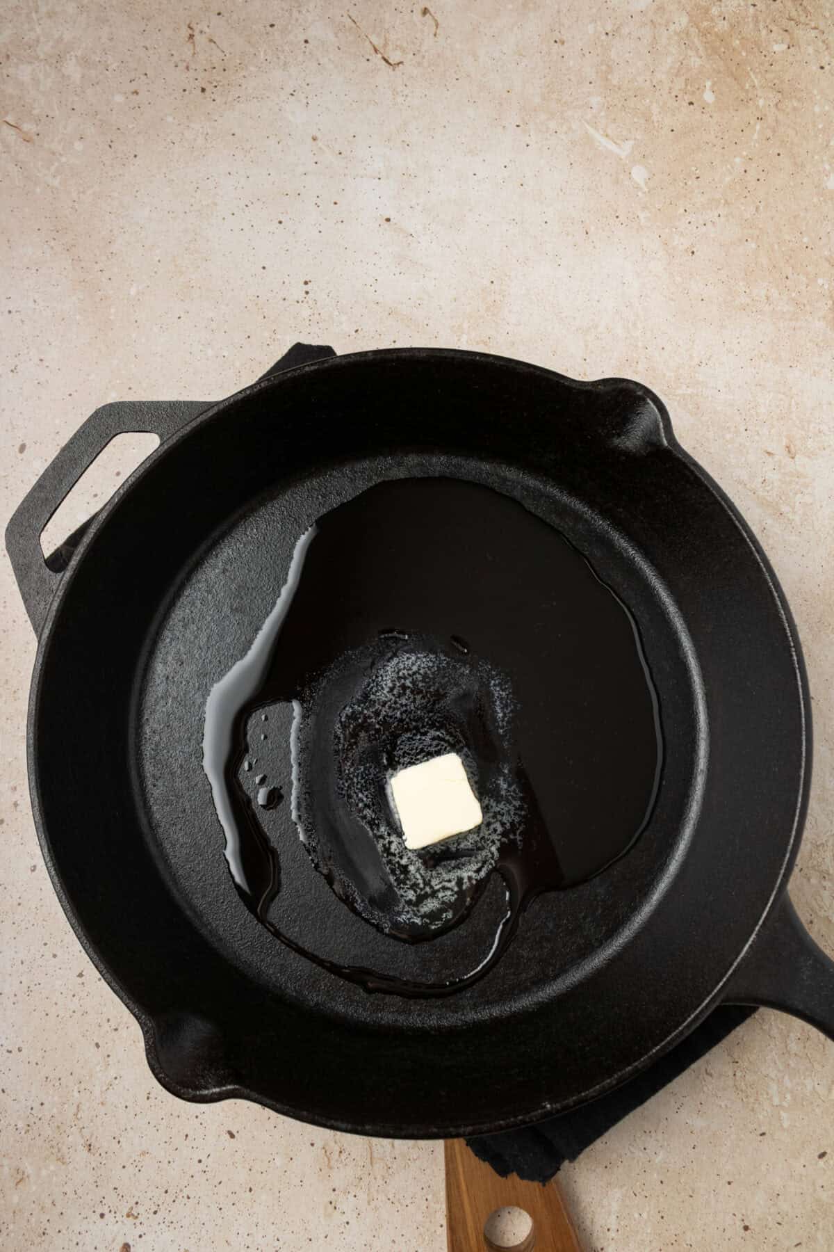 melting butter in skillet