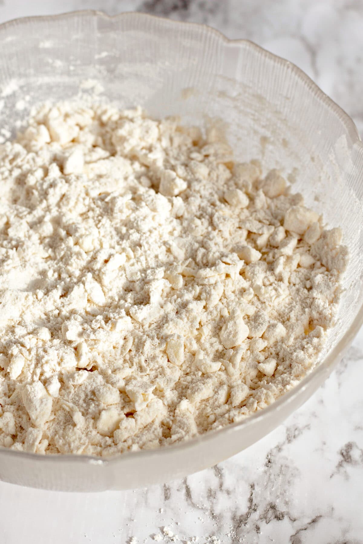 butter cut into dough