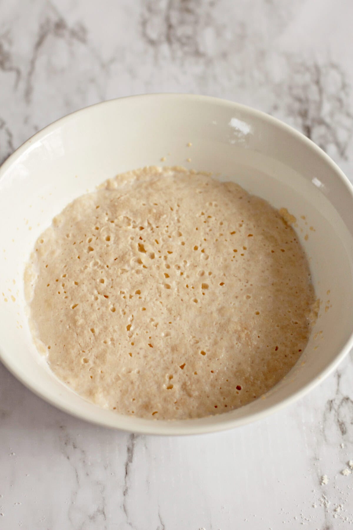 foamy yeast in bowl