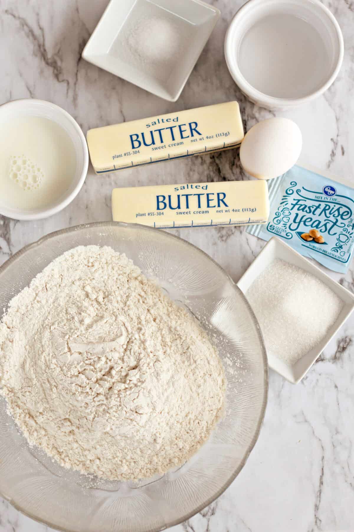 ingredients for homemade crescent rolls