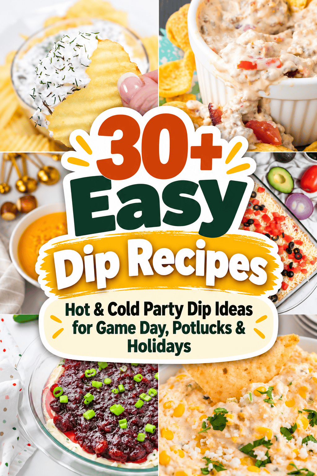 easy dip recipes collage of dip pictures