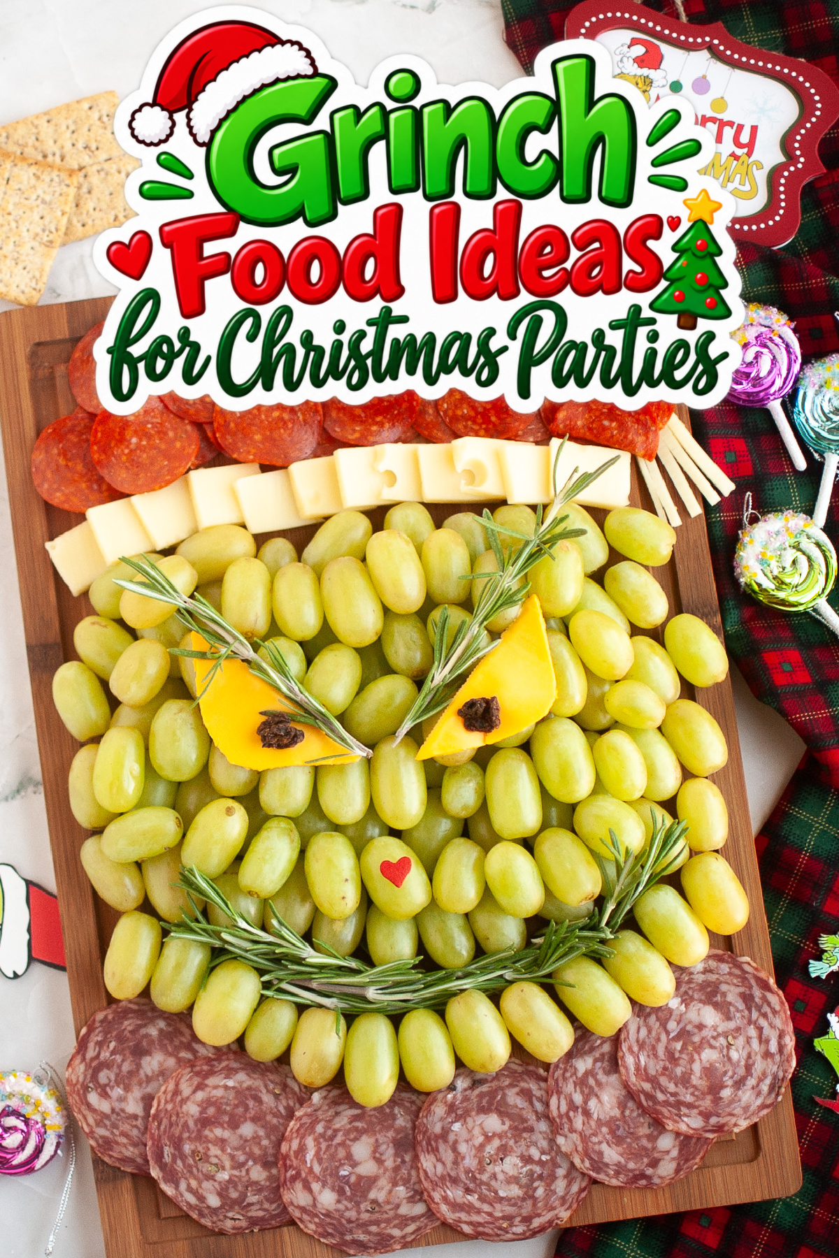 grinch charcuterie board