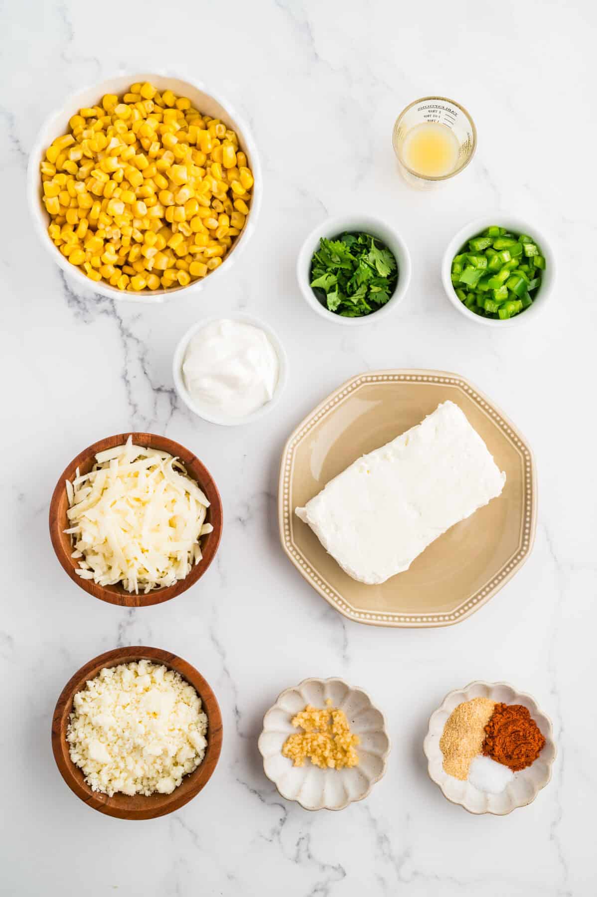 ingredients for mexican street corn dip