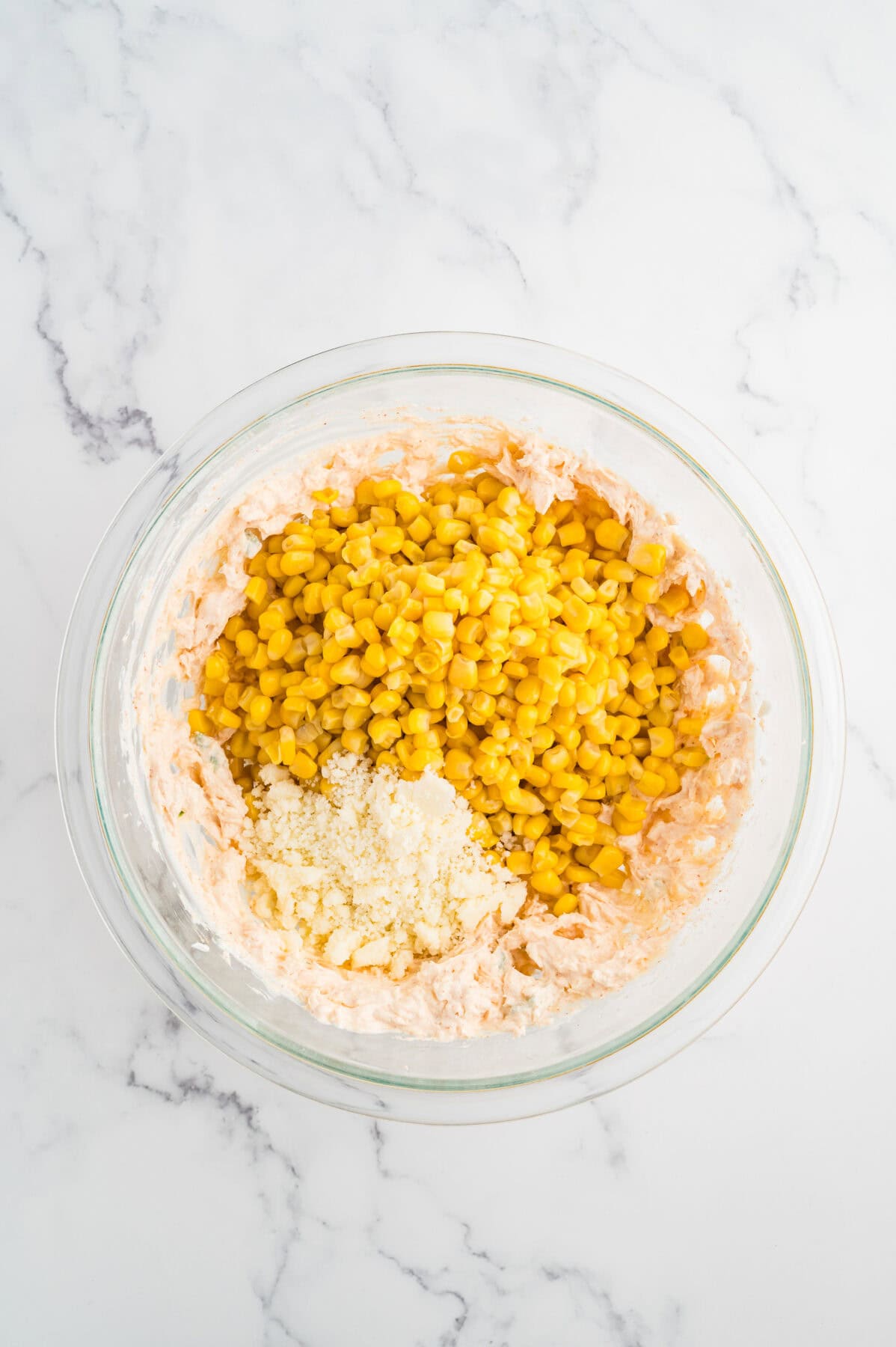 corn added to mixture