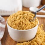 homemade brown sugar in a white bowl