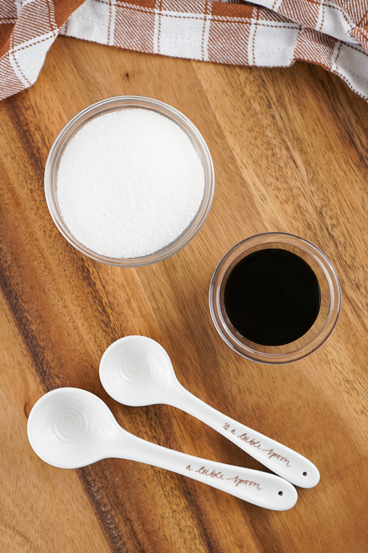 white sugar and molasses