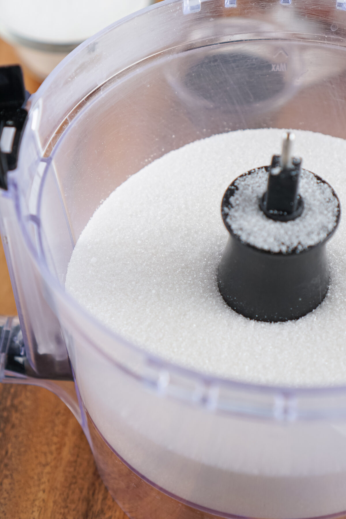 white sugar in a food processor