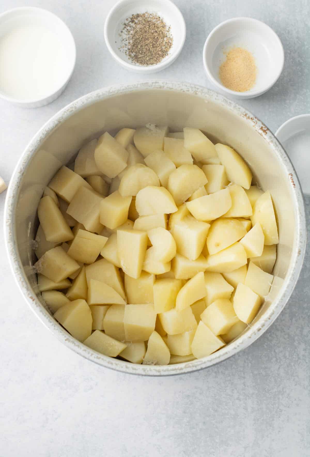 cooked cubed potatoes in instant pot pot