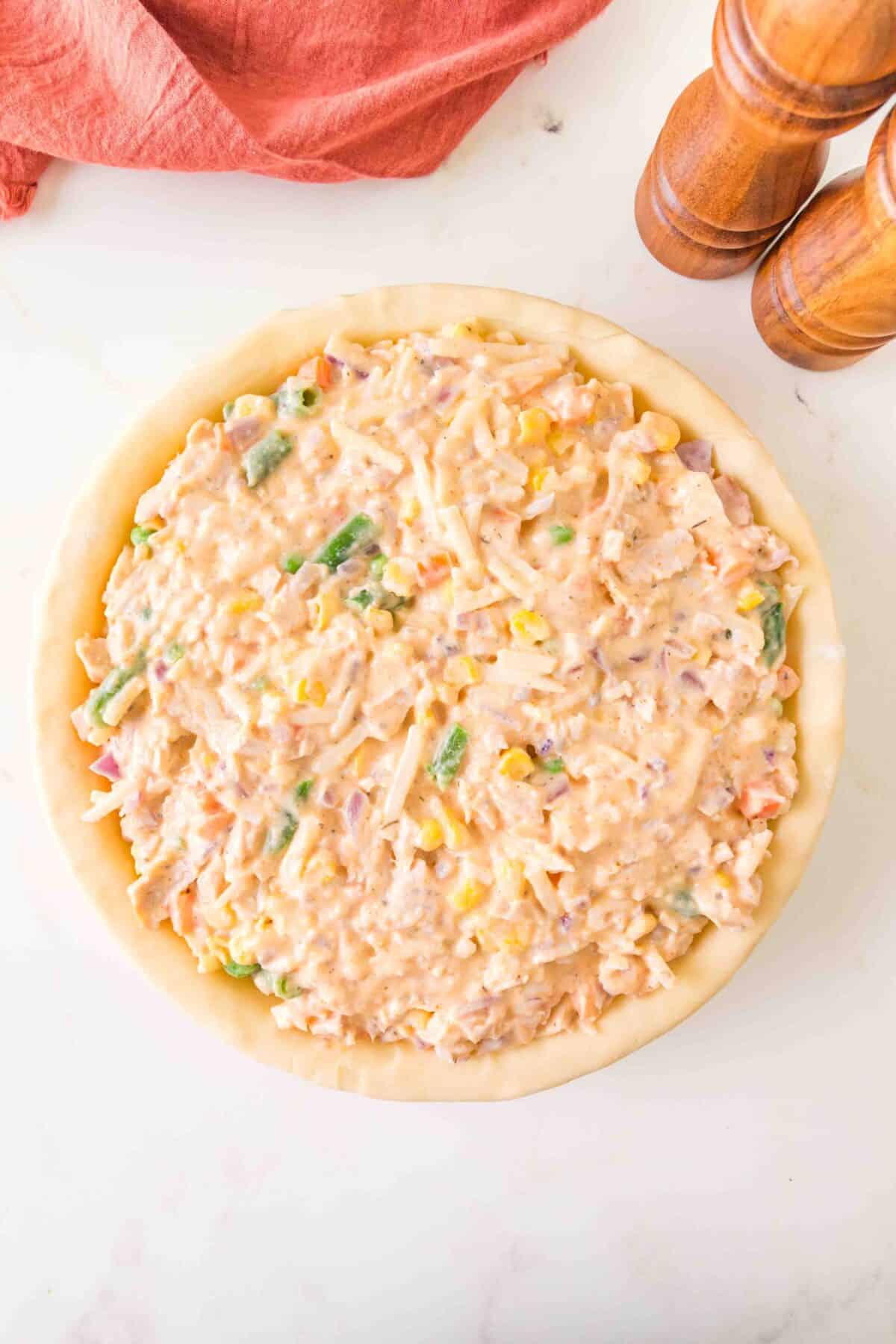 pot pie filling in crust