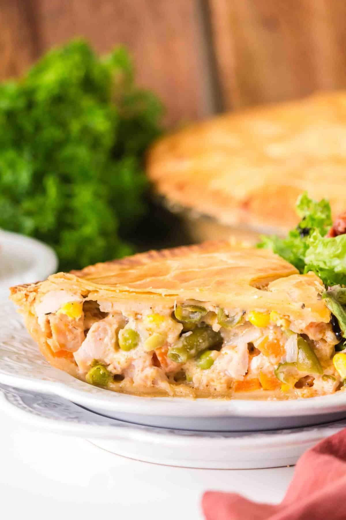 slice of turkey pot pie