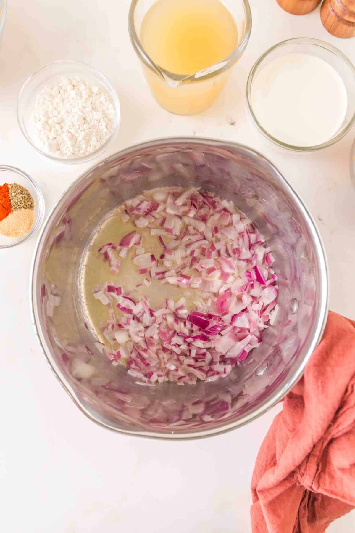 onions sauteing in butter