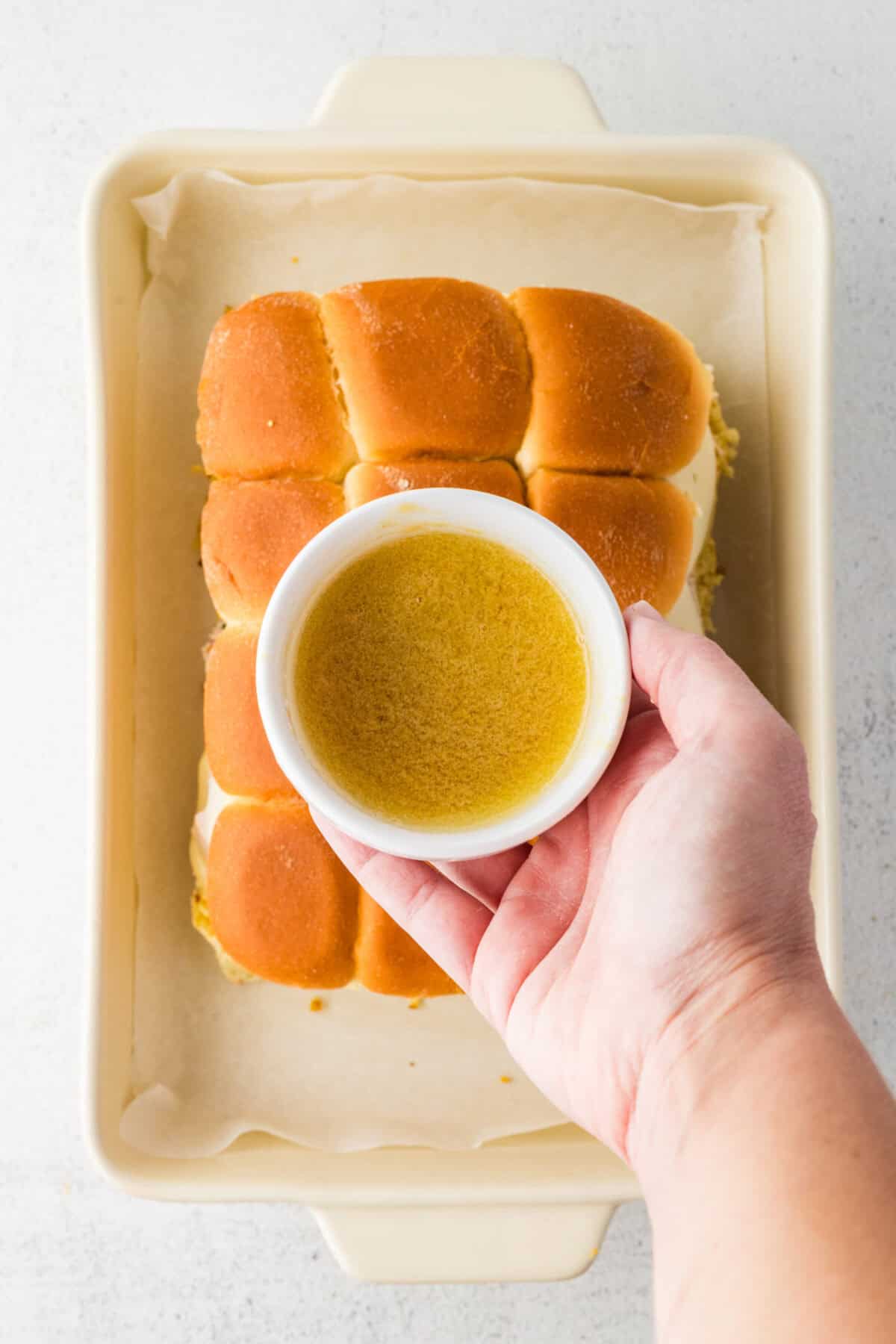 butter mixture to spread on rolls