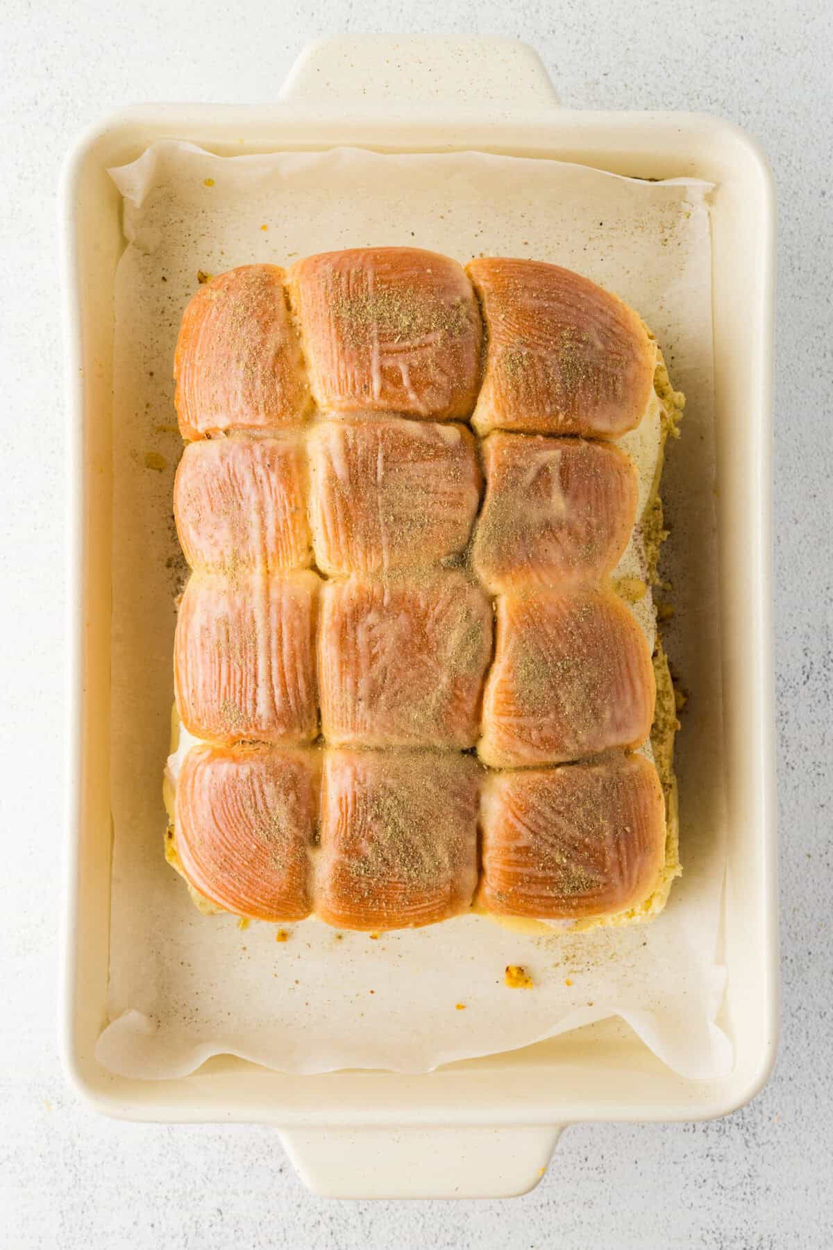 poultry seasoning sprinkled over the top
